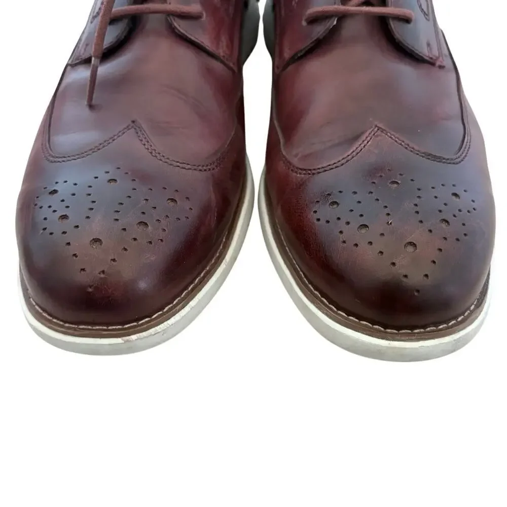 Rockport Men's Shoes Garett Wingtip Leather Derby Comfort Oxford Burgundy 12